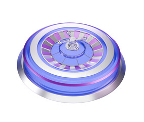 3d-rendered icon of purple roulette wheel.