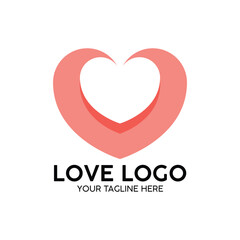 Simple, Modern Heart-Shaped Love Logo