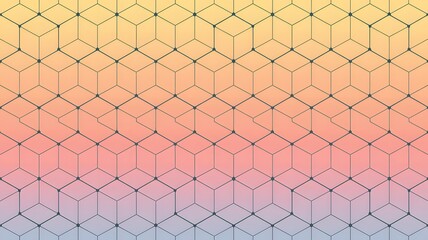 Isometric Cube Pattern Background in Pastel Gradient