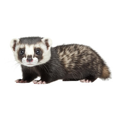playful ferret with distinctive face and soft fur, showcasing its curious nature
