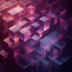 Obraz premium Futuristic Transparent Cubes – Abstract Digital 3D Art