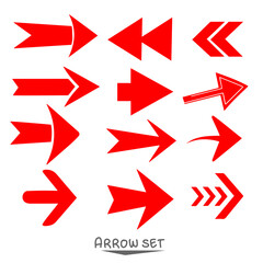set of red  arrow icons