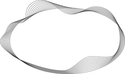 Oval, ellipse line blending with fluid forms. Design element