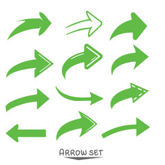 set of green arrows