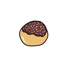 Pastry cake with chocolate and springkle