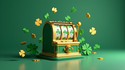 Slot Machine With St. Patrick's Day Clovers
