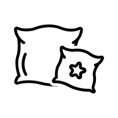 Vector black line icon for Cushion