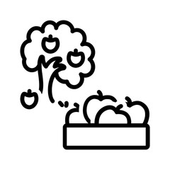 Vector black line icon for Fruit cultivation