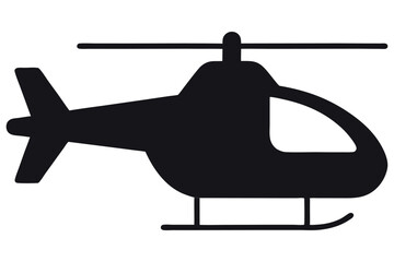 Military helicopter silhouette vector illustration