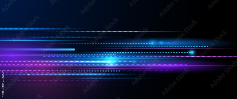 Aufkleber Vector abstract neon light, pattern line with space. Purple, blue, green and gradient color background. Illustration graphic design for banner, wallpaper background. Energy digital technology concept