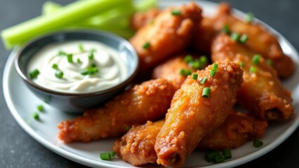 Spicy Buffalo Chicken Wings With Ranch Dip