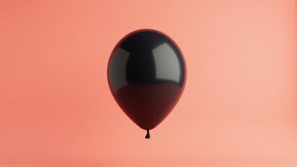 Obraz premium Black Balloon Floating Against Orange Background