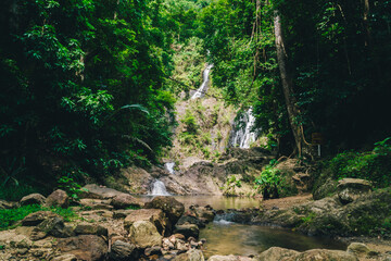Huai To Waterfall is located in Khao Phanom Bencha National Park. It is the most beautiful waterfall in the park. Its source comes from the Phanom Bencha mountain range.