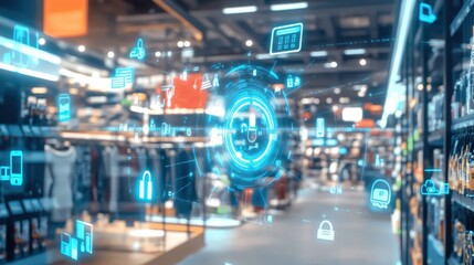 AI developer creating recommendation systems for e commerce platforms, office with AI algorithms and digital product catalogs, Retail Tech style