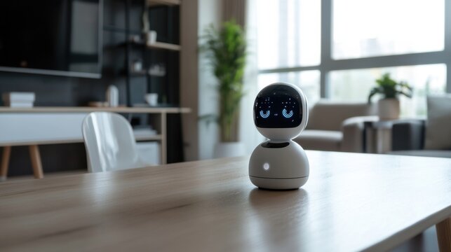 AI developer creating virtual assistants for elderly care and support, home with virtual assistant devices and elderly residents, Healthcare Tech style