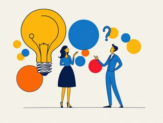 Creative brainstorming session with business professionals sharing ideas.