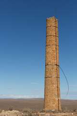 The remains of the Waukaringa gold fields smelter and smelter chimney
