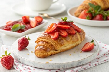 croissant with strawberries