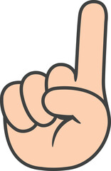 손가락 한개를 펴고 있는 손의 모습