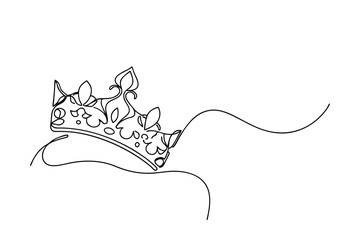 Elegant SingleLine Crown Drawing, Regal Majesty, Royal Symbol © Rita