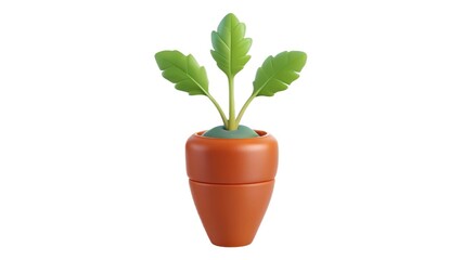 Obraz premium A potted plant with green leaves in a terracotta pot.
