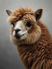 Obraz premium alpaca portrait , close up of a white alpaca