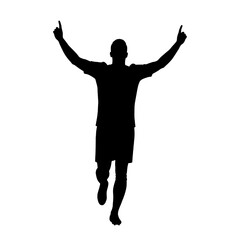 man soccer play celebration silhouette 