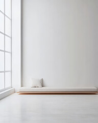 Fototapeta premium Modern minimalistic interior with natural light in a spacious room