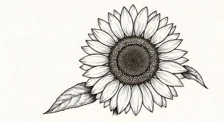 Sunflower Line Art