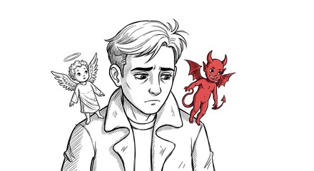Boy with Devil on Shoulder