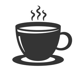 Hot coffee or tea cup with steam, vector eps10 illustration