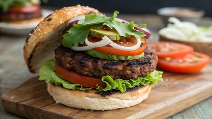 Black Bean Burger with Toppings
