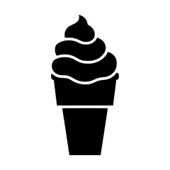 Ice Cream Cone Icon - Vector Illustration