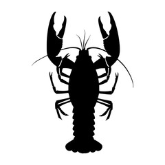 Lobster Silhouette Vector Graphic