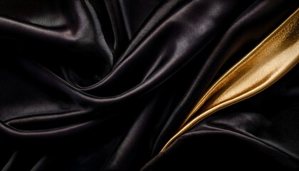 Fototapeta premium Abstract Rich, Black Velvet Texture Background with Subtle Golden Highlights, fits Product Photography Designs, Evoking Luxury and Sophistication, Graphic Design Backdrop, stain, shiny