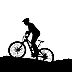 Obraz premium Mountain Biker Silhouette - Adventure Lifestyle