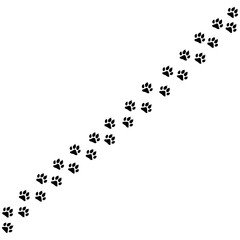 Dog Paw Prints Trail Vector Graphic