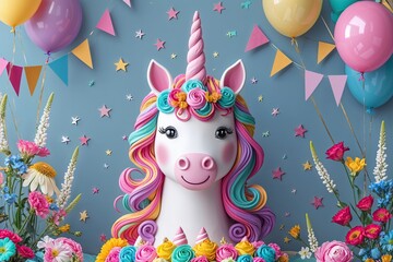 Joyful Unicorn Birthday Card Design for Whimsical Celebrations