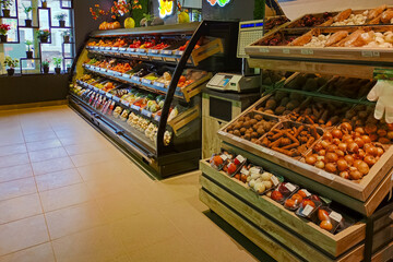 Fresh Produce Section in Grocery Store