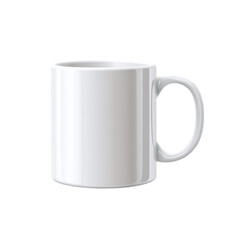 white ceramic mug isolated on transparent background a