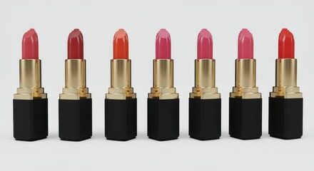 Obraz premium Colorful Lipsticks in Star Pattern