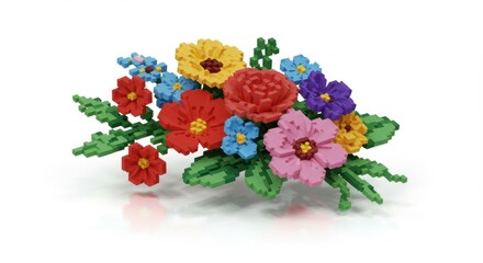 Colorful Flowers with Red Roses