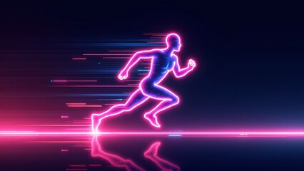 Neon Runner Speed-Motion Concept Illustration
