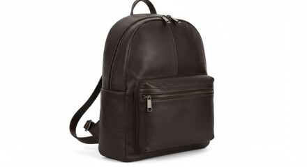 Naklejka premium Brown Leather Backpack