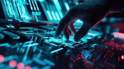 Quantum computing engineer developing quantum cryptography systems for secure communication, quantum lab with quantum computers and cryptography models, Sci-Fi style