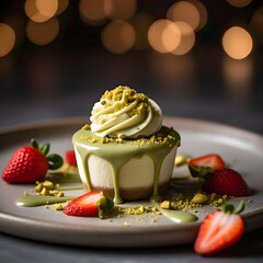 pistachio white chocolate mini cheesecake