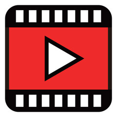 Fototapeta premium 動画 アイコン イラスト 赤