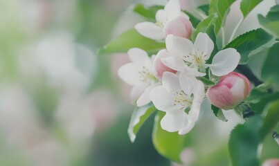 Fototapeta premium an apple tree in full bloom, Generative AI