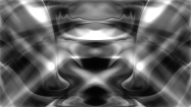 Hypnotic Monochromatic Fractal Symmetry Backdrop In Seamless Loop. abstract