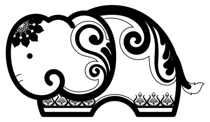 Mandala Elephant Abstract Lines for Fabric Patterns
